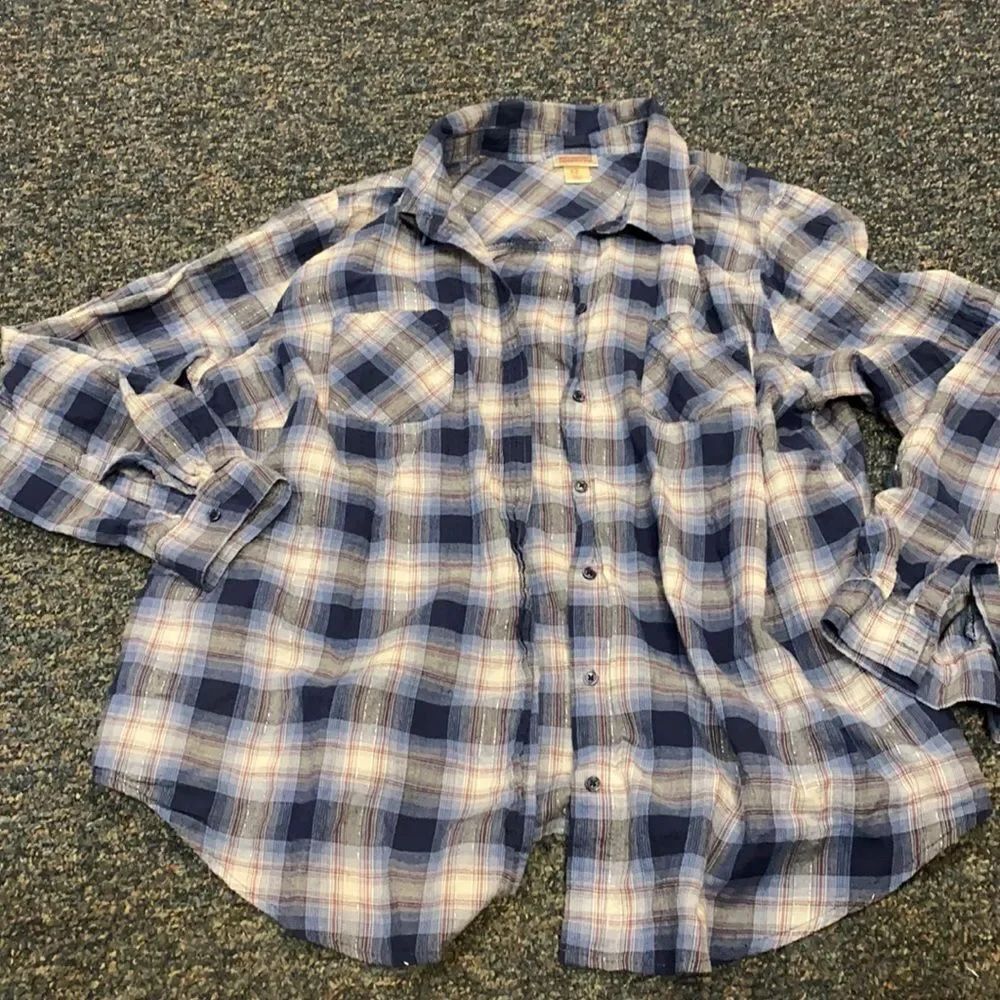 Mossimo Blue shimmer button Down shirt sz. 2